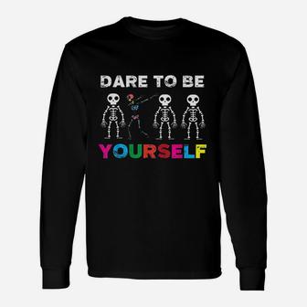 Dare To Be Yourself Support Autism Day Long Sleeve T-Shirt - Seseable