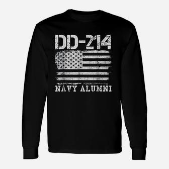 Dd214 Navy Alumni Distressed Vintage Long Sleeve T-Shirt - Seseable