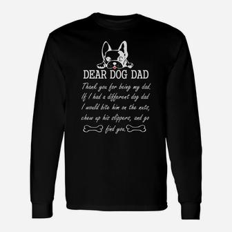 Dear Dog Dad Thank You For Being My Dad Christmas Long Sleeve T-Shirt - Seseable
