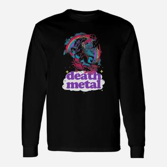 Death Metal Unicorn Long Sleeve T-Shirt - Seseable