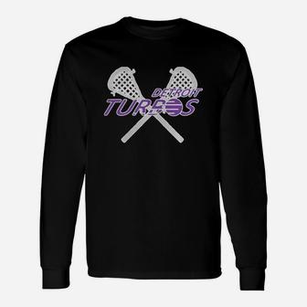 Detroit Turbos Old School Lacrosse Hoodies Long Sleeve T-Shirt - Seseable