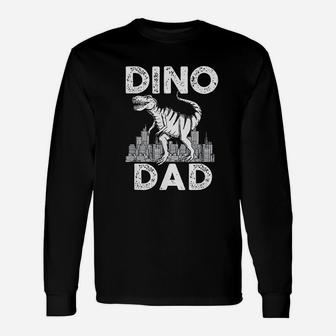 Dino Dad Dinosaur Matching Long Sleeve T-Shirt - Seseable