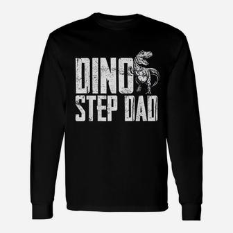 Dino Step Dad Dinosaur Long Sleeve T-Shirt - Seseable