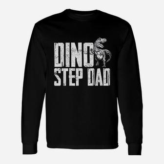 Dino Step Dad Dinosaur Matching Long Sleeve T-Shirt - Seseable