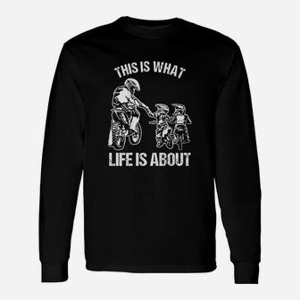 Dirt Bike Dad Motocross Motorcycle Biker Father And Long Sleeve T-Shirt - Seseable