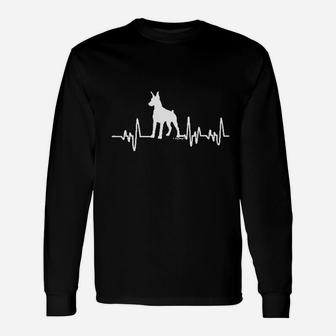 Doberman Pinscher Dog Lover Heartbeat Doberman Long Sleeve T-Shirt - Seseable