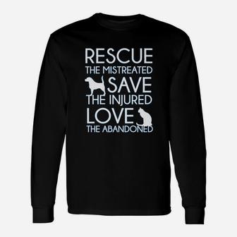 Dog And Cat Adoption Pet Rescue Animal Long Sleeve T-Shirt - Seseable