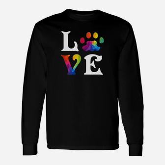 Dog Love Lgbt Gay Lesbian Pride Long Sleeve T-Shirt - Seseable