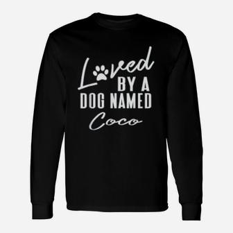 Dog Name Coco Pet Lover Paws Print Long Sleeve T-Shirt - Seseable