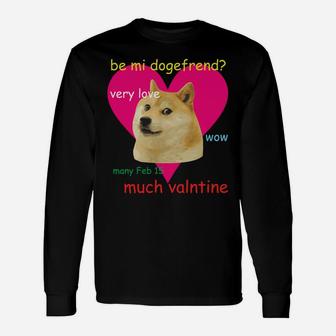 Doge Meme Valentines Day Doge Long Sleeve T-Shirt - Seseable