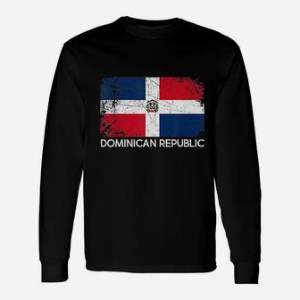 Dominican Flag Vintage Made In Dominican Republic Long Sleeve T-Shirt - Seseable