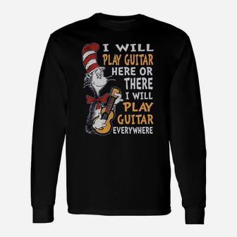 Dr Seuss Guitar Lovers Guitar Men Player Rock Music Classic Long Sleeve T-Shirt - Seseable