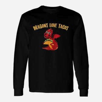 Dragons Love Tacos Cool Fish Tacos Dish Long Sleeve T-Shirt - Seseable