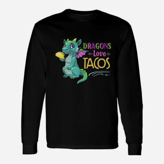 Dragons Love Tacos Cool Fish Tacos Dish Long Sleeve T-Shirt - Seseable