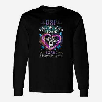 Dsp I Love Woman I Became Nurse Person Butterfly Heartbeats Long Sleeve T-Shirt - Seseable