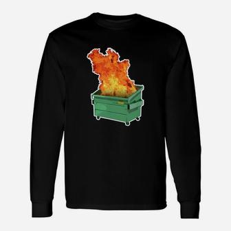Dumpster Fire Long Sleeve T-Shirt - Seseable