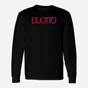 DUOTTO Logo Markenshirt in Schwarz, Stylisches Designershirt Langarmshirts - Seseable