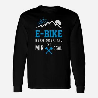 E-Bike Fan Langarmshirts Berg oder Tal ist mir egal, Herren, Schwarz - Seseable