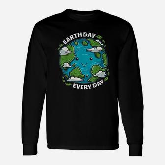 Earth Day Every Day Cute Environmental Long Sleeve T-Shirt - Seseable