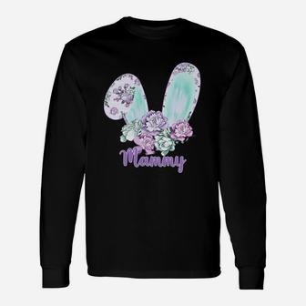 Easter Bunny With Flowers Mammy Great Long Sleeve T-Shirt - Seseable