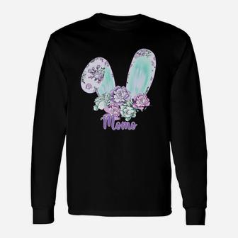 Easter Bunny With Flowers Momo Great Long Sleeve T-Shirt - Seseable
