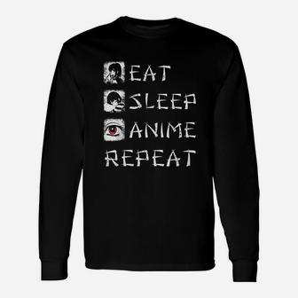 Eat Sleep Anime Repeat Japanese Animation Long Sleeve T-Shirt - Seseable