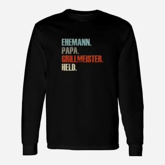 Ehemann Papa Grillmeister Held Langarmshirts, Herren Langarmshirts mit Spruch - Seseable