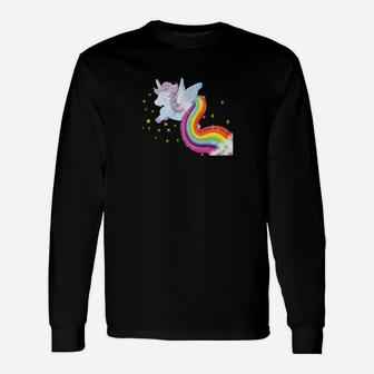 Einhorn Mit Magischen Regenbogen Langarmshirts - Seseable