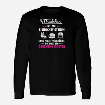 Eishockey-Fan Mädchen Langarmshirts: Mädchen & Eishockey, Geschenk Gottes Spruch - Seseable