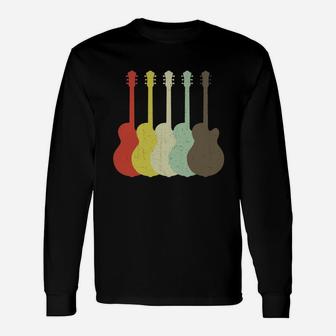 Electric Guitar Retro Vintage Guitarist Tshirt Long Sleeve T-Shirt - Seseable