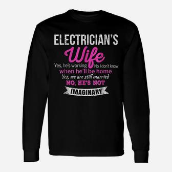 Electrician Wife Wedding Anniversary Long Sleeve T-Shirt - Seseable