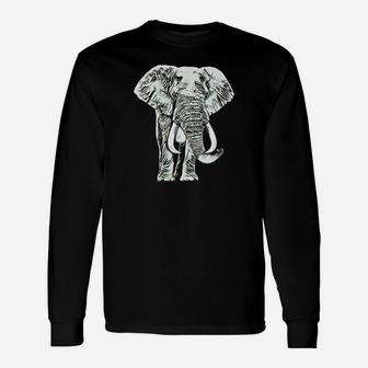 Elefanten Wildtier Tier Afrika Rüssel Elfenbein Langarmshirts - Seseable