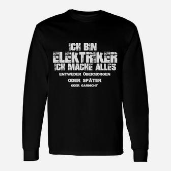 Elektriker Langarmshirts Schwarz, Lustiger Spruch für Fachkräfte - Seseable