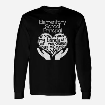Elementary School Principal Heart Teacher Group Long Sleeve T-Shirt - Seseable