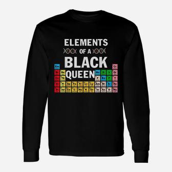 Elements Of A Black Queen Periodic Table Of Elements Melanin Long Sleeve T-Shirt - Seseable