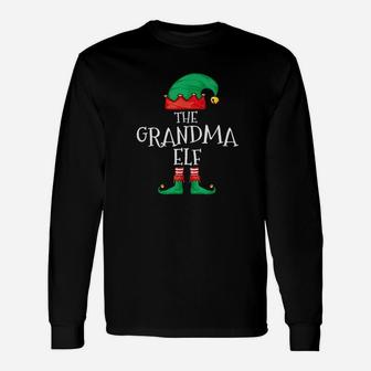 Elf Christmas Grandma Elf Pajama Long Sleeve T-Shirt - Seseable