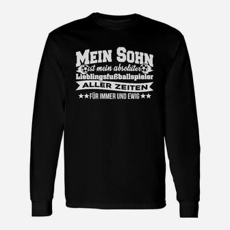 Elterlicher Stolz Langarmshirts: Mein Sohn - Top Fußballspieler - Schwarz - Seseable