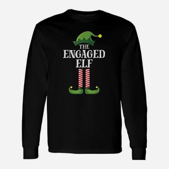 Engaged Elf Matching Group Christmas Party Pajama Long Sleeve T-Shirt - Seseable