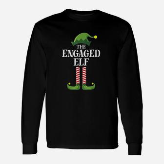 Engaged Elf Matching Group Christmas Party Pajama Long Sleeve T-Shirt - Seseable
