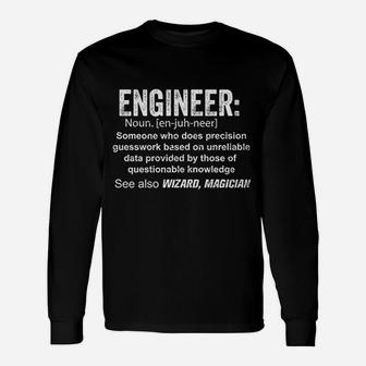 Engineer Definition Noun Engineer Engineering Long Sleeve T-Shirt - Seseable