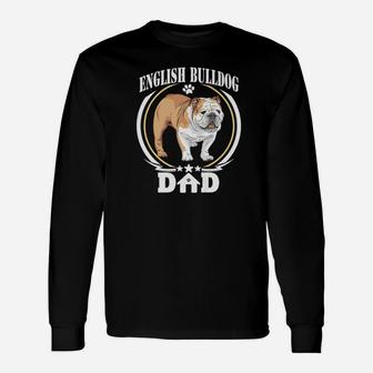 English Bulldog Dad Long Sleeve T-Shirt - Seseable