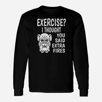 English Bulldog Exercise Long Sleeve T-Shirt - Seseable