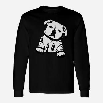 English Bulldog Puppy Graphic Long Sleeve T-Shirt - Seseable
