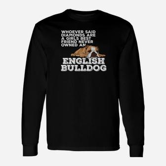English Bulldog Slogan Long Sleeve T-Shirt - Seseable