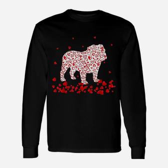 English Bulldog Valentines Day Long Sleeve T-Shirt - Seseable