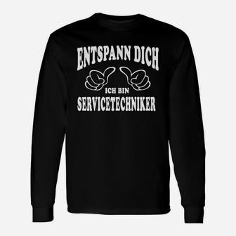 Entspann Dich, ich bin Servicetechniker Langarmshirts mit lustigen Handgesten - Seseable