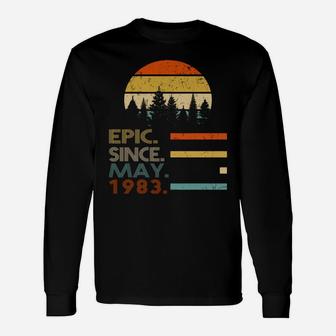 Epic Since May 1983 Birthday Retro Vintage 2020 Long Sleeve T-Shirt - Seseable