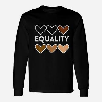 Equality Hearts Civil Rights Equal Graphic Long Sleeve T-Shirt - Seseable