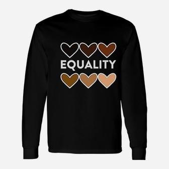 Equality Hearts Civil Rights Equal Graphic Long Sleeve T-Shirt - Seseable