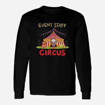 Event Staff Circus Tent With Elephant And Lion Gear Long Sleeve T-Shirt - Seseable
